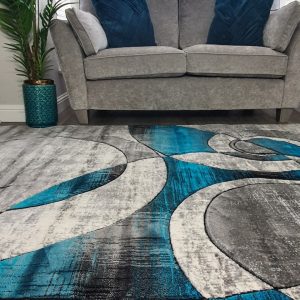 aria Carved Rug Turquoise
