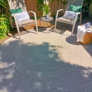 Capri Circle Outdoor Rug Linen