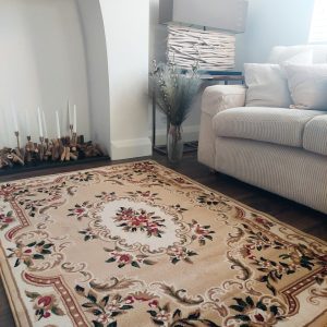 cream beige traditional rug