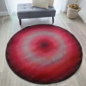 Luna Circle Rug Black Red